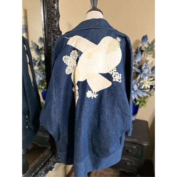 Vintage Pat Hardison Original Appliquéd Denim Jacket Size M - Picture 4 of 5